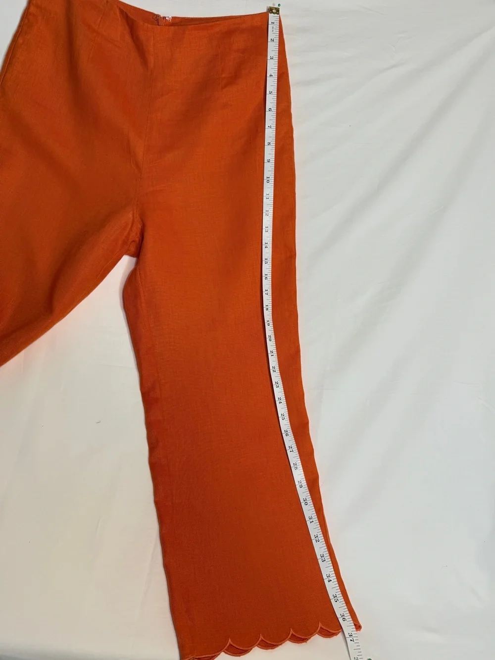 Reformation Liam Linen Pant Citrus Scallop Hem Linen Pants Size 6
